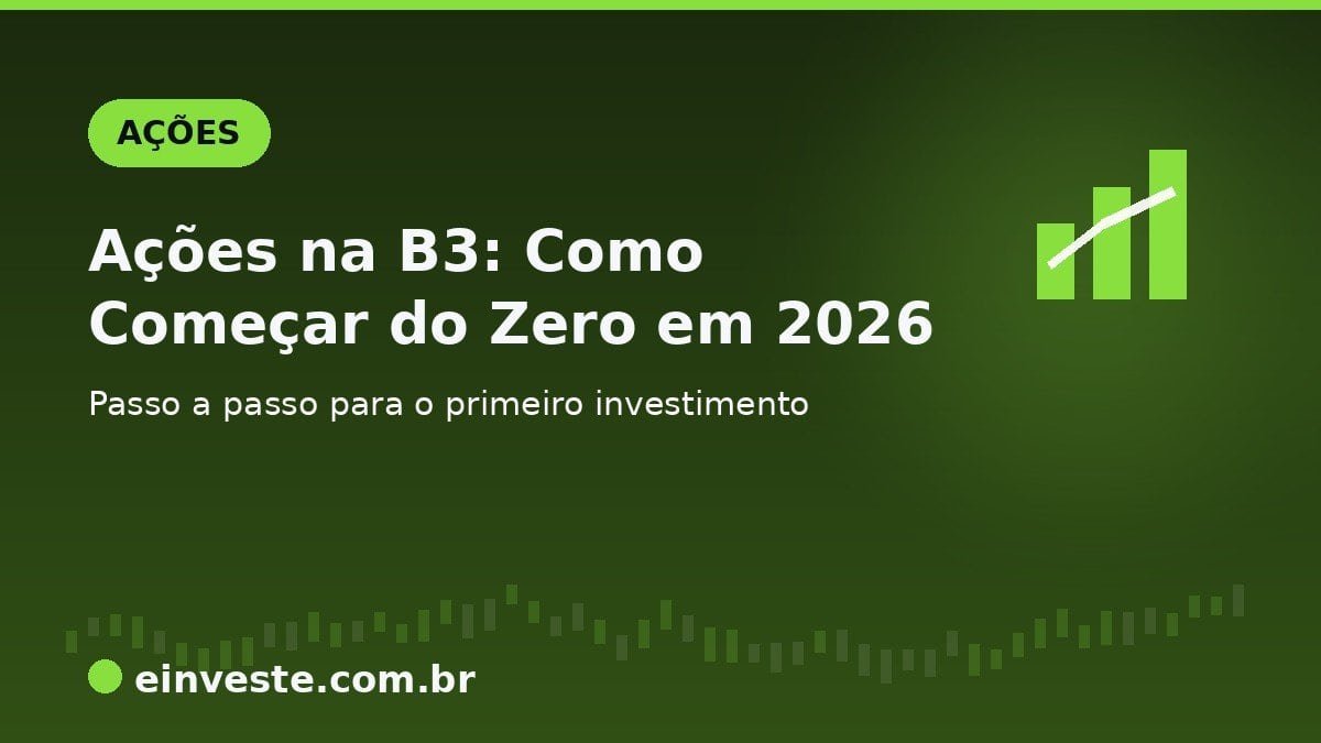Ilustração de capa: Ações na B3, como começar do zero em 2026