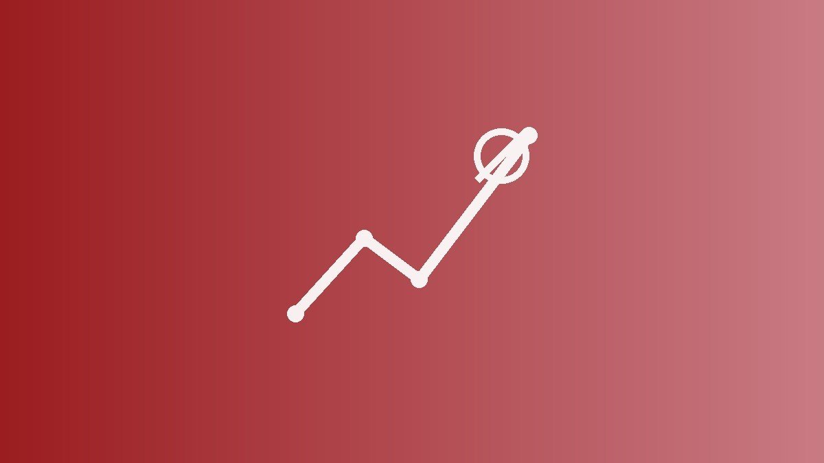 Gráfico de linha ascendente com percentual representando a relação entre a taxa Selic e o CDI