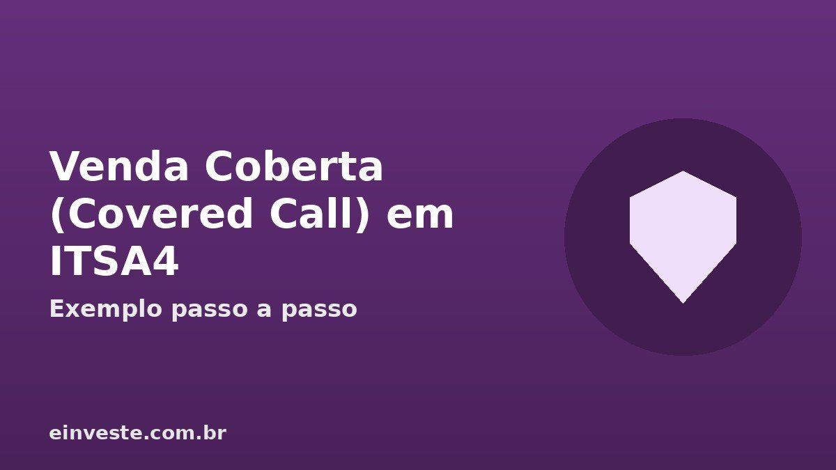 Ilustração venda coberta (covered call) em ITSA4 - ícone de escudo