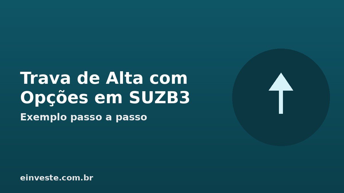 Ilustração trava de alta com opções em SUZB3 - ícone de seta para cima