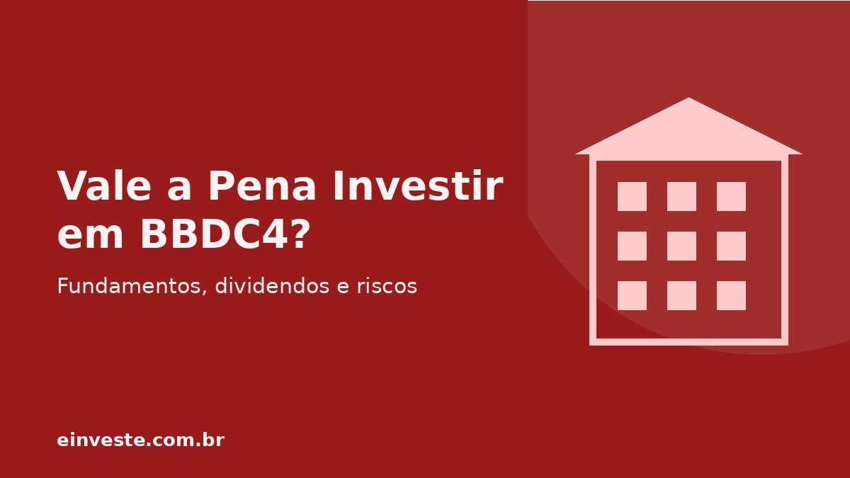 Ilustração vale a pena investir em BBDC4 - ícone de prédio de banco