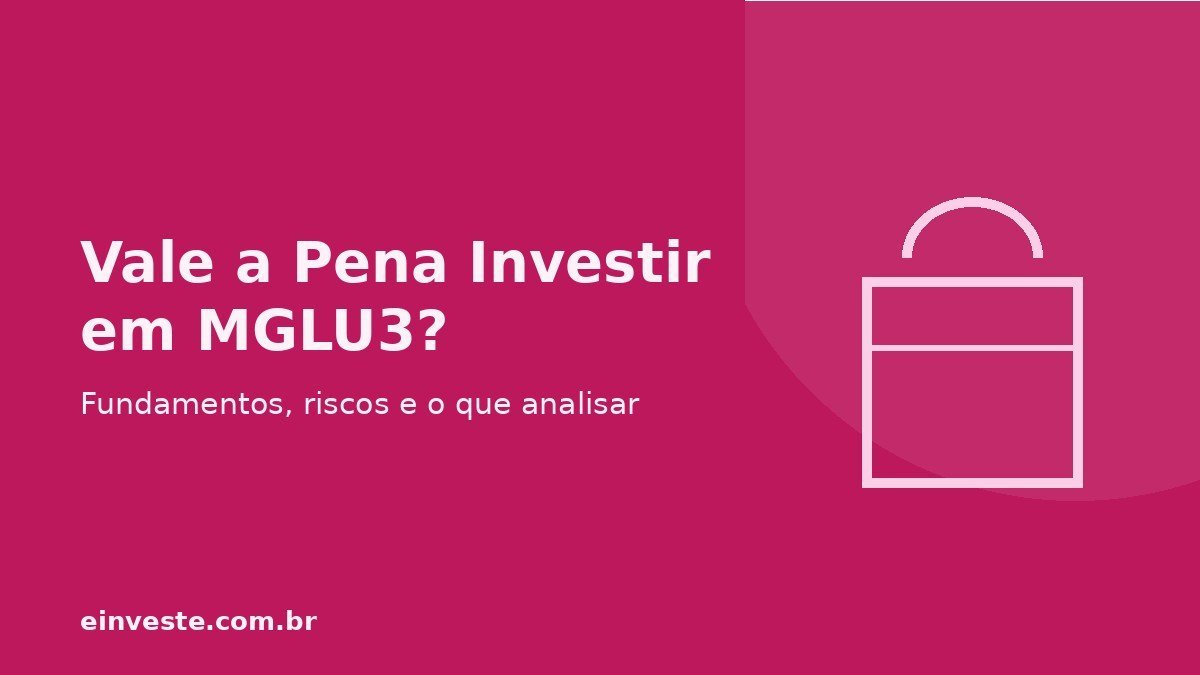 Ilustração vale a pena investir em MGLU3 - ícone de sacola de compras