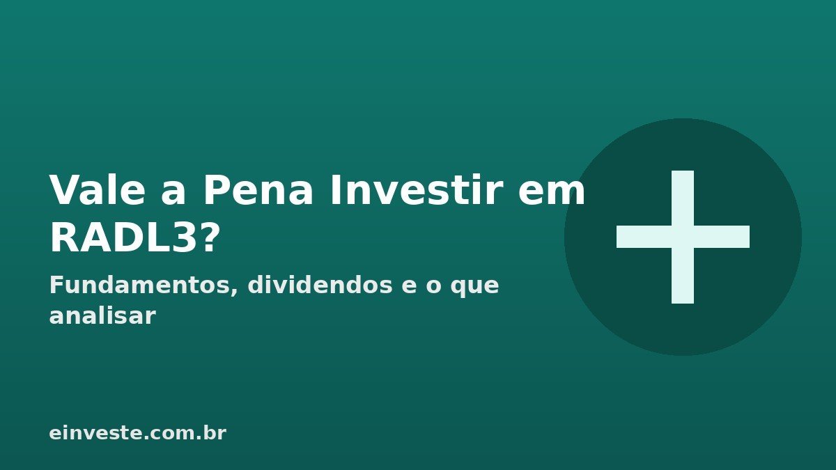 Ilustração vale a pena investir em RADL3 - ícone de cruz de farmácia