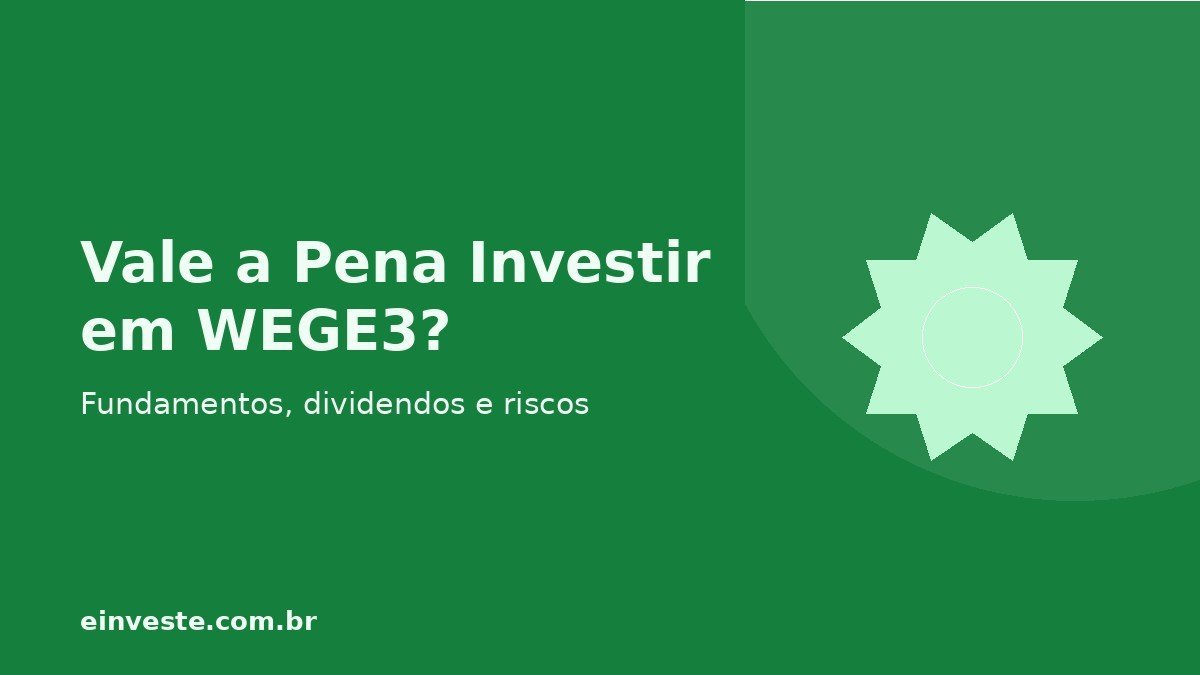 Ilustração vale a pena investir em WEGE3 - ícone de engrenagem industrial